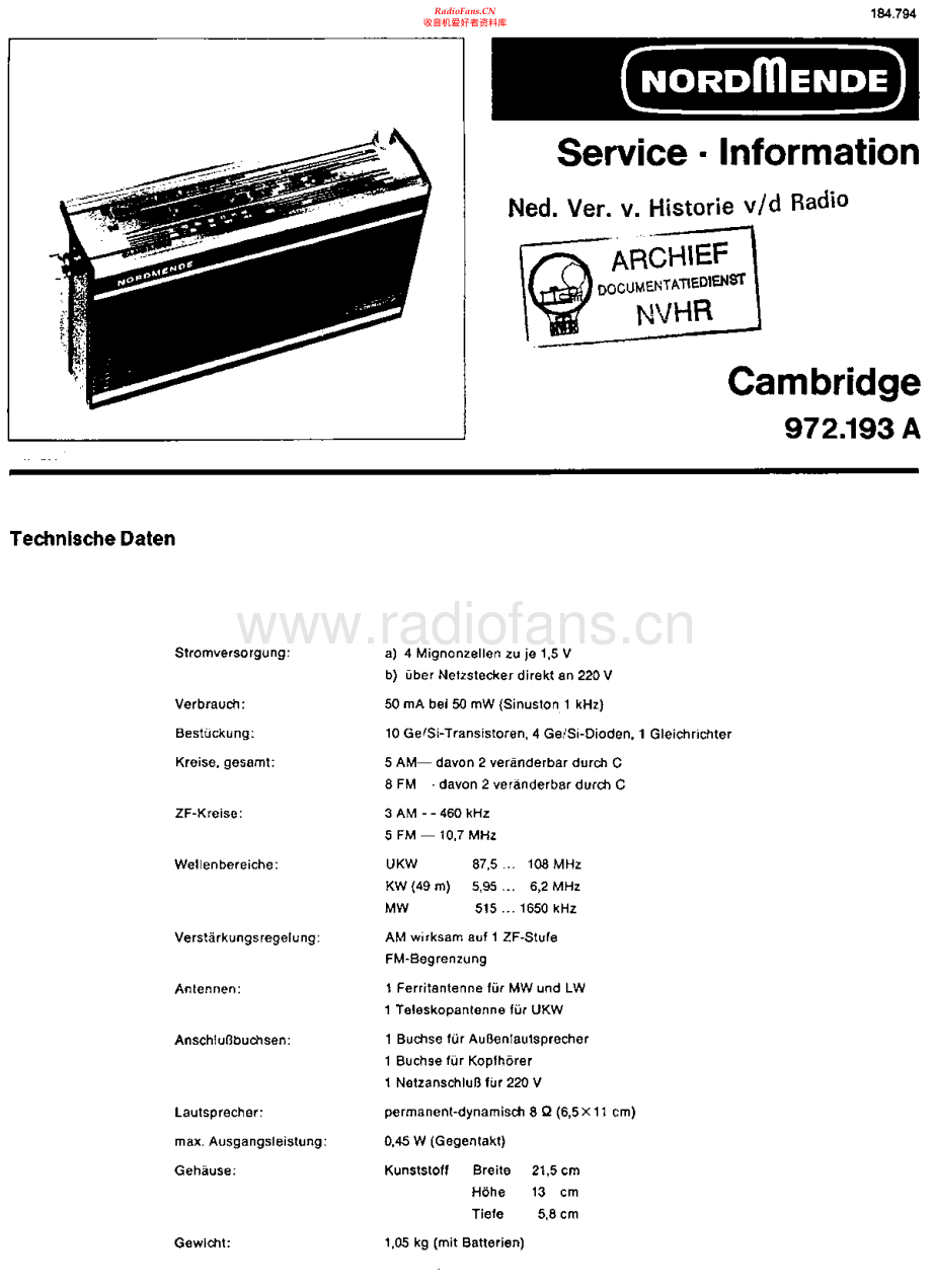 Nordmende-CambridgeA-pr-sm 维修电路原理图.pdf_第1页