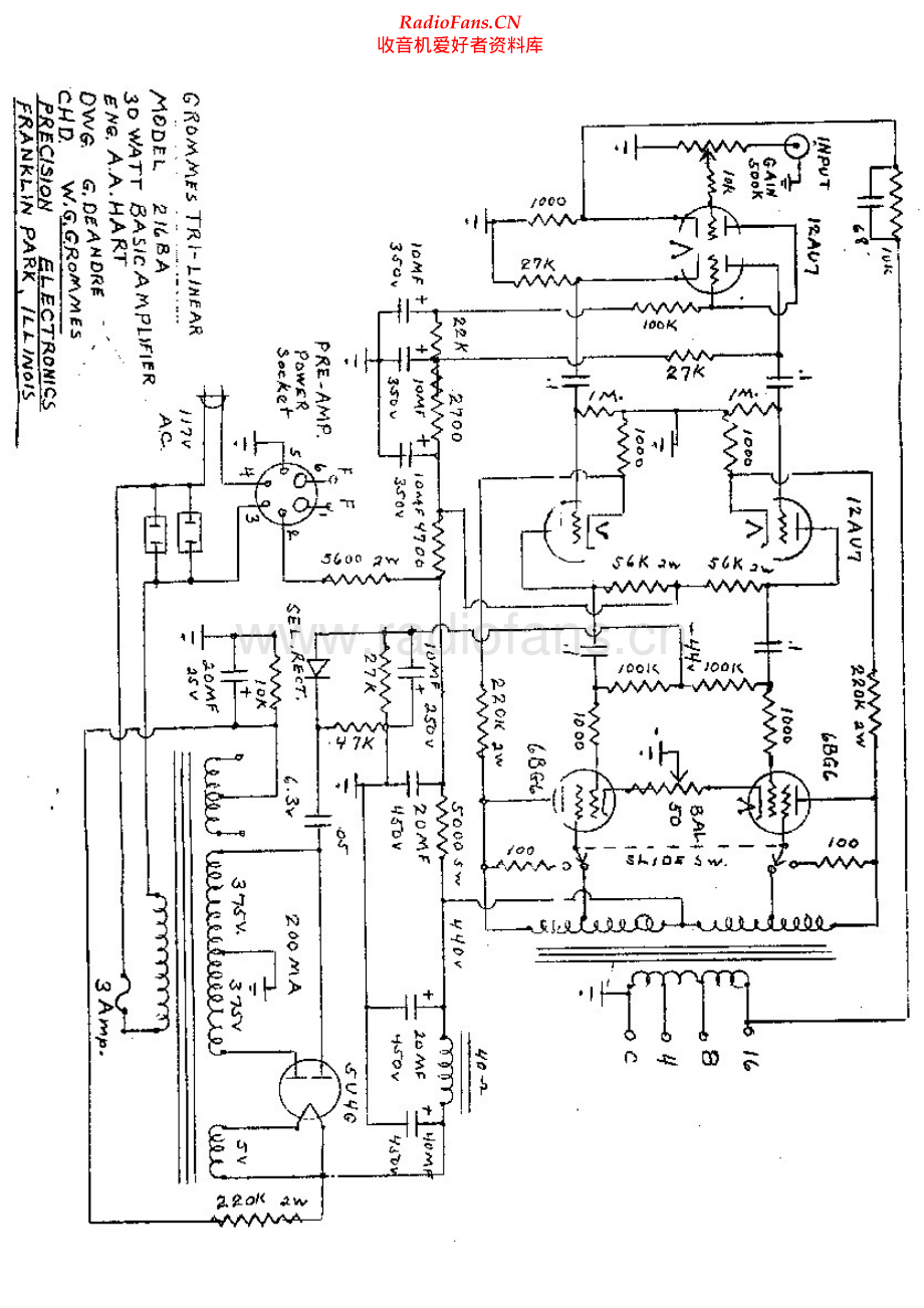 Grommes-216BA-pwr-sch维修电路原理图.pdf_第1页