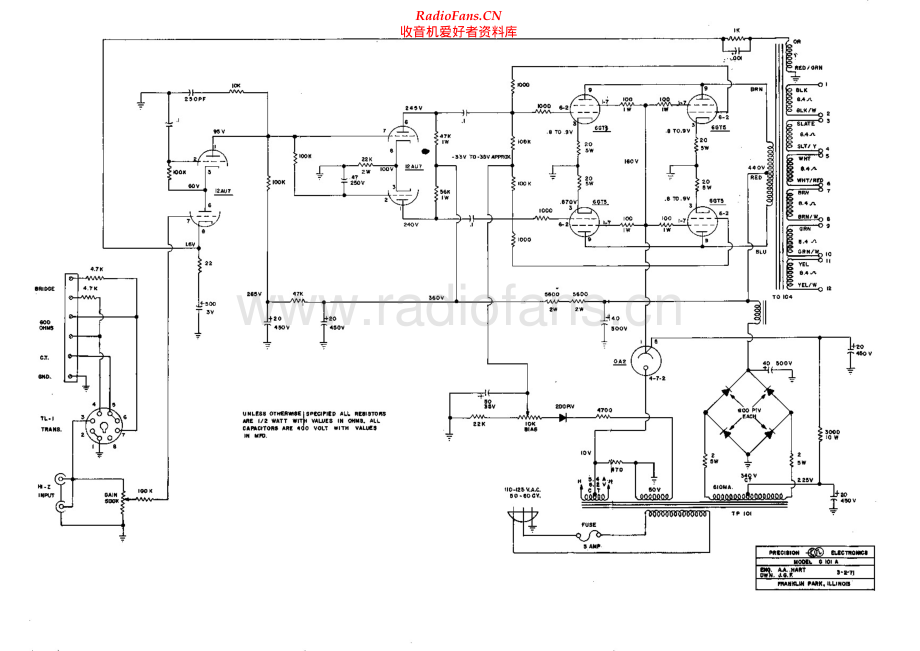 Grommes-G101A-pwr-sch维修电路原理图.pdf_第1页