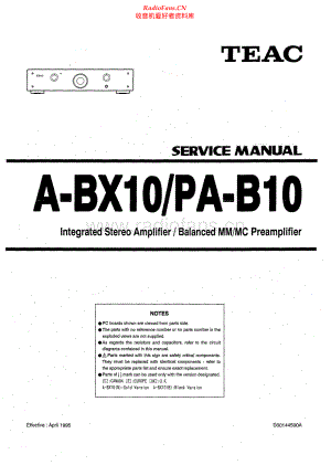 Teac-PAB10-riaa-sm 维修电路原理图.pdf