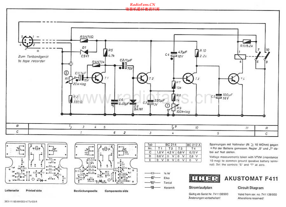 Uher-F411Akustomat-amp-sch 维修电路原理图.pdf_第1页