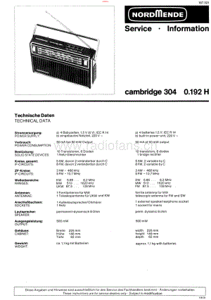Nordmende-Cambridge304-pr-sm 维修电路原理图.pdf