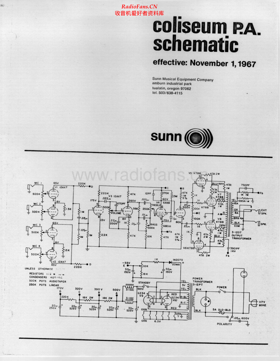 Sunn-ColiseumPA-pwr-sch 维修电路原理图.pdf_第1页