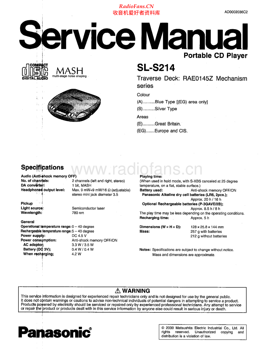 Panasonic-SLS214-dm-sm 维修电路原理图.pdf_第1页