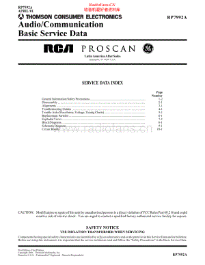 Thomson-RP7992A-pr-sm 维修电路原理图.pdf