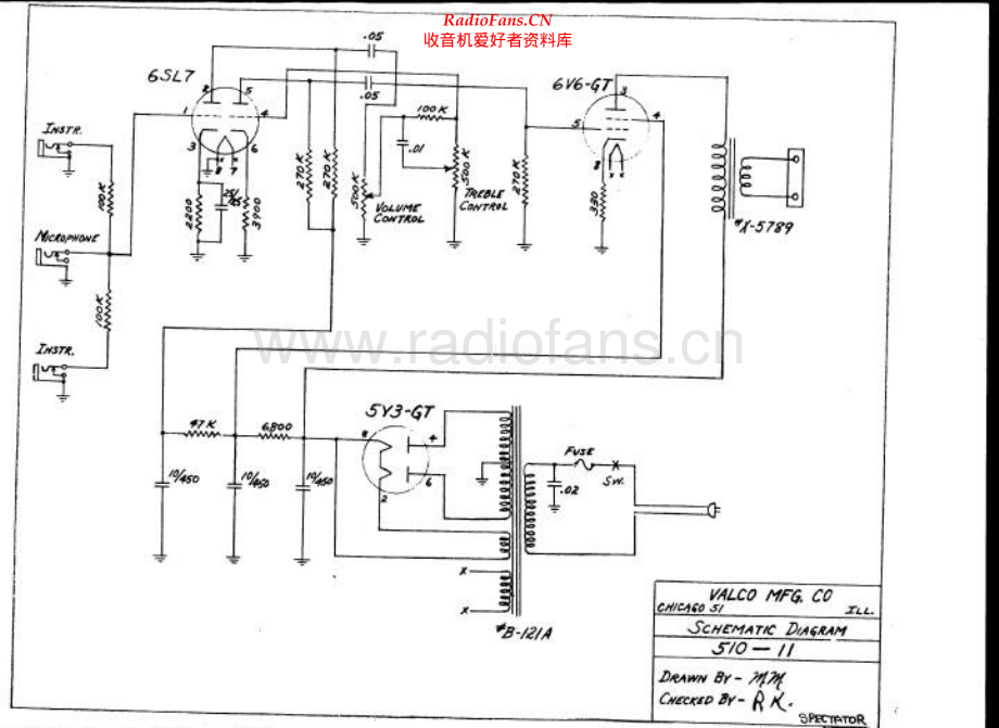 Supro-ValcoSpectator1950-pwr-sch 维修电路原理图.pdf_第1页