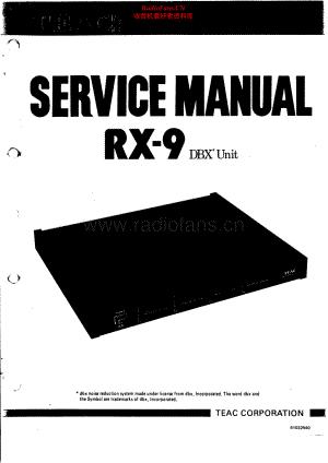 Teac-RX9-dbx-sm 维修电路原理图.pdf