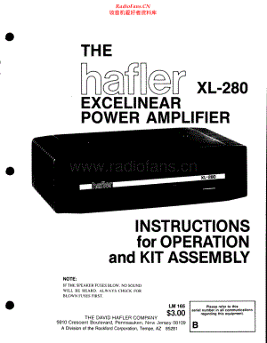 Hafler-XL280-pwr-sm维修电路原理图.pdf