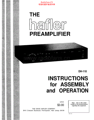 Hafler-DH110-pre-sm维修电路原理图.pdf