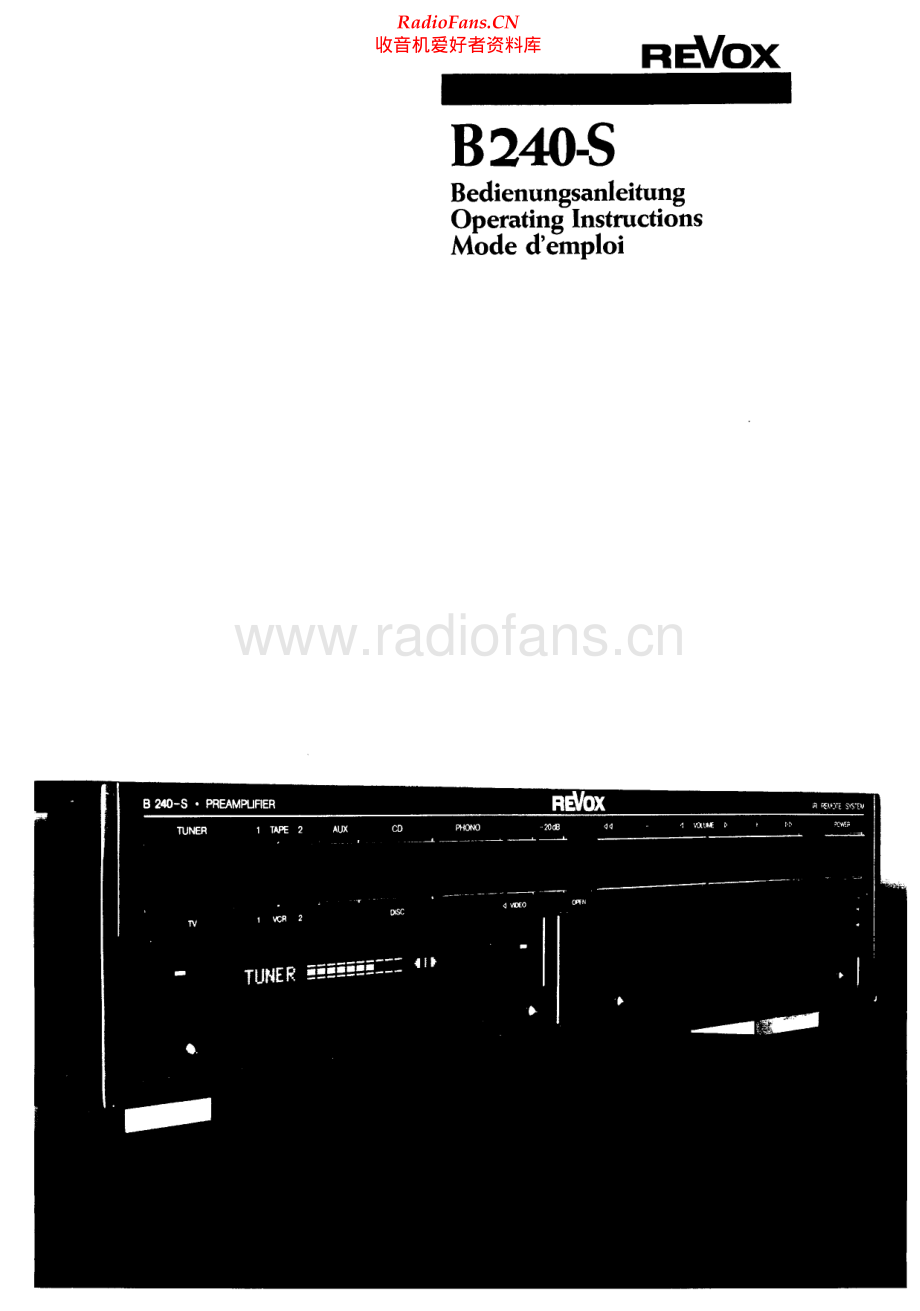 Revox-B240S-pre-sm 维修电路原理图.pdf_第1页
