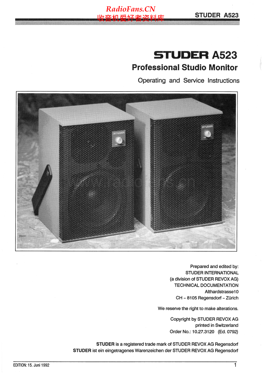 Studer-A523-spk-sm 维修电路原理图.pdf_第1页