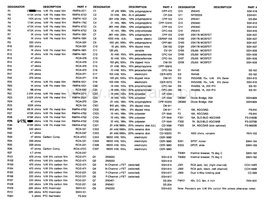 Hafler-XL600-pwr-sch维修电路原理图.pdf_第3页