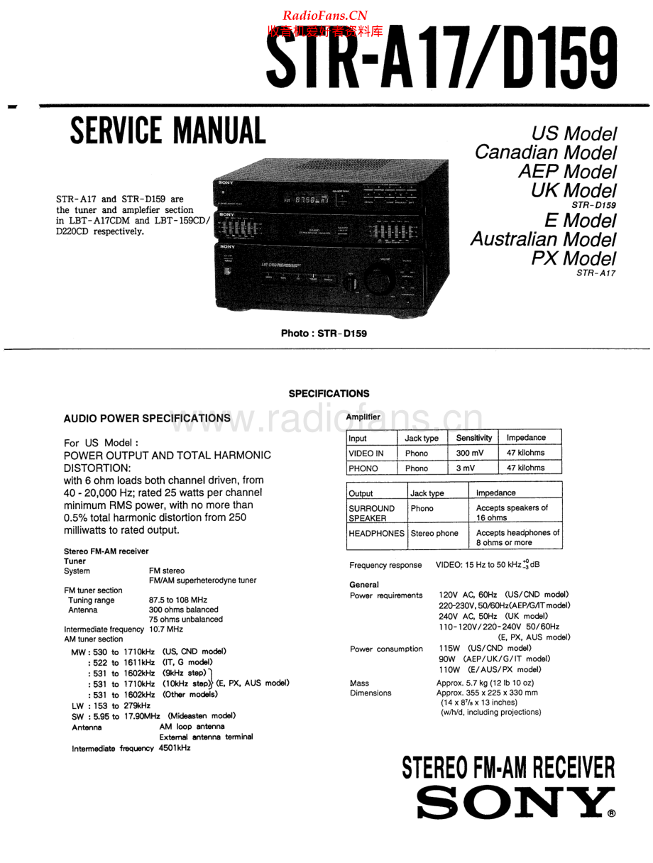 Sony-STRD159-rec-sm 维修电路原理图.pdf_第1页