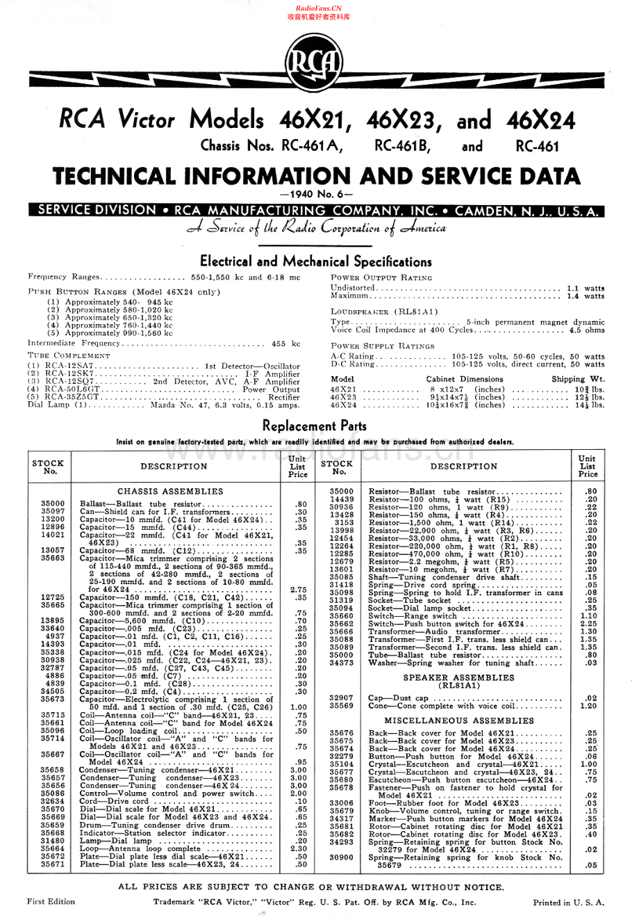RCA-46X24-rec-sm 维修电路原理图.pdf_第1页