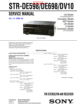 Sony-STRDE698-rec-sm 维修电路原理图.pdf
