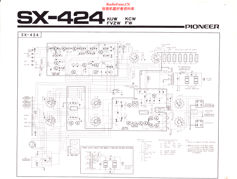 Pioneer-SX424-rec-sch 维修电路原理图.pdf_第1页