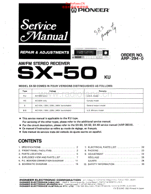 Pioneer-SX50-rec-sm 维修电路原理图.pdf