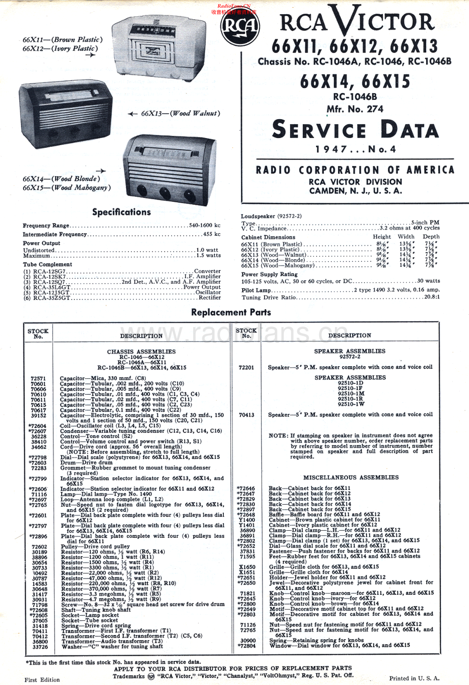 RCA-66X12-rec-sm 维修电路原理图.pdf_第1页