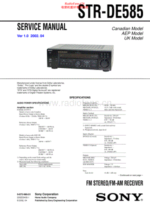 Sony-STRDE585-rec-sm 维修电路原理图.pdf
