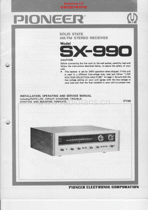 Pioneer-SX990-rec-sm 维修电路原理图.pdf