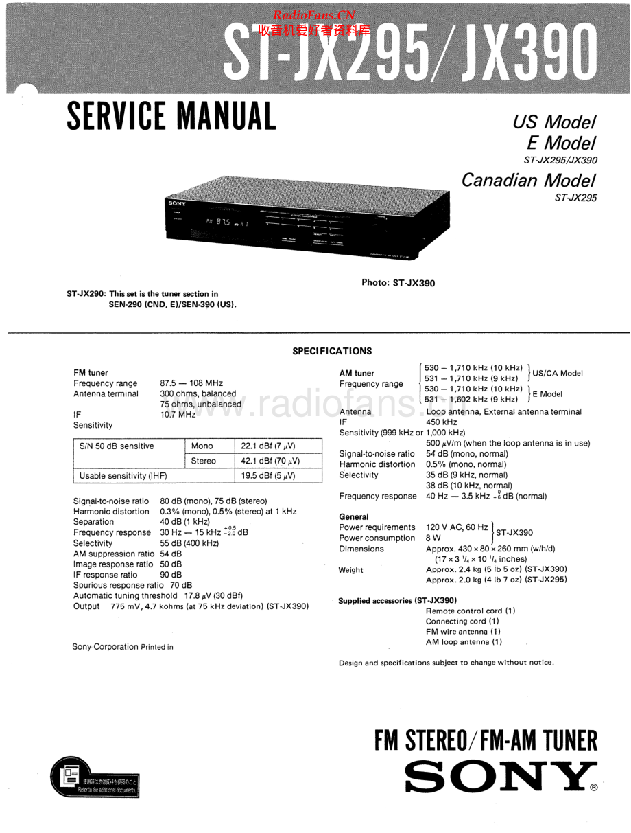 Sony-STJX295-tun-sm 维修电路原理图.pdf_第1页