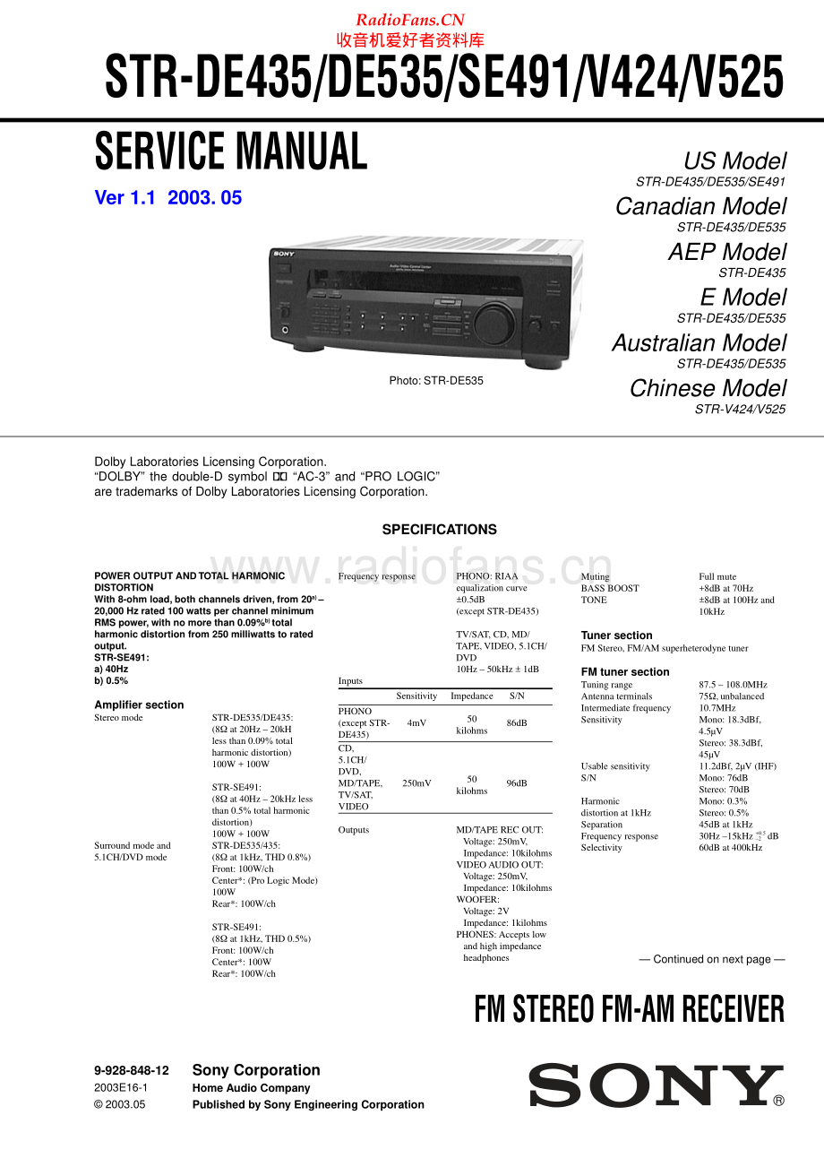 Sony-STRV525-rec-sm 维修电路原理图.pdf_第1页