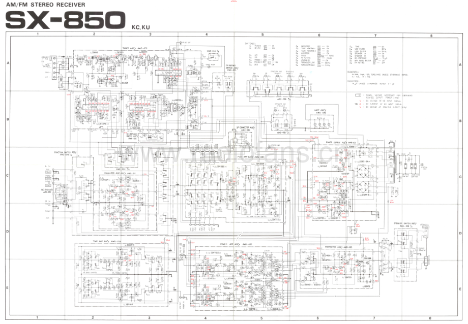 Pioneer-SX850-rec-sch 维修电路原理图.pdf_第1页