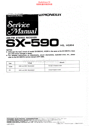 Pioneer-SX590-rec-sm 维修电路原理图.pdf