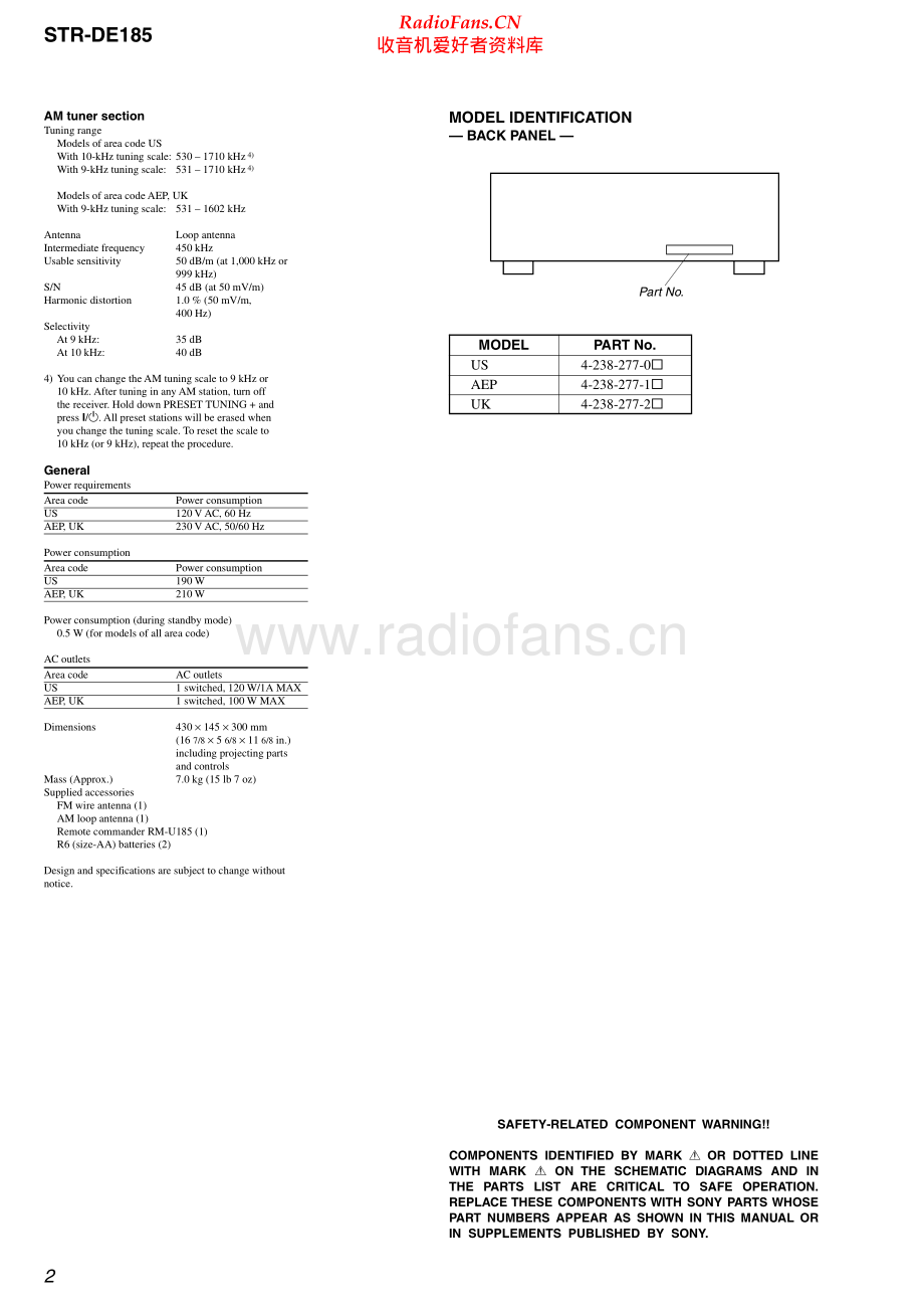 Sony-STRDE185-rec-sm 维修电路原理图.pdf_第2页