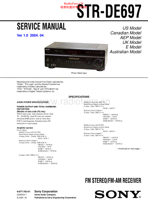 Sony-STRDE697-rec-sm 维修电路原理图.pdf