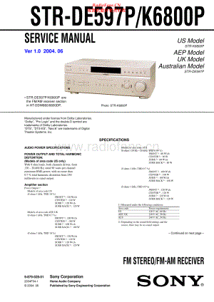 Sony-STRDE597P-rec-sm 维修电路原理图.pdf