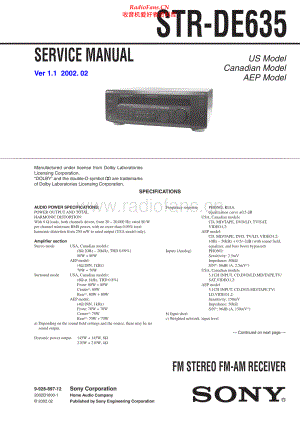 Sony-STRDE635-rec-sm 维修电路原理图.pdf