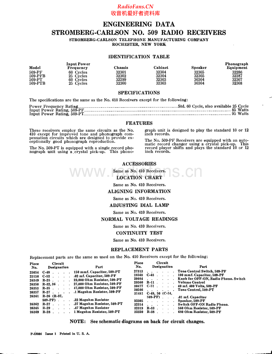 StrombergCarlson-509-rec-sm 维修电路原理图.pdf_第1页