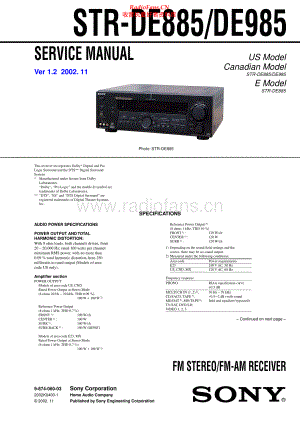 Sony-STRDE885-rec-sm 维修电路原理图.pdf