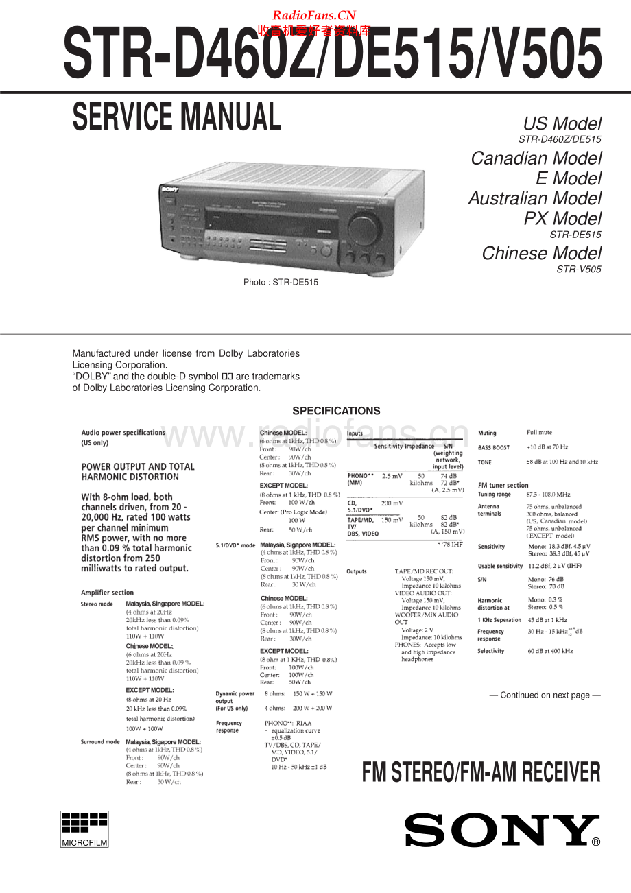 Sony-STRV505-rec-sm 维修电路原理图.pdf_第1页