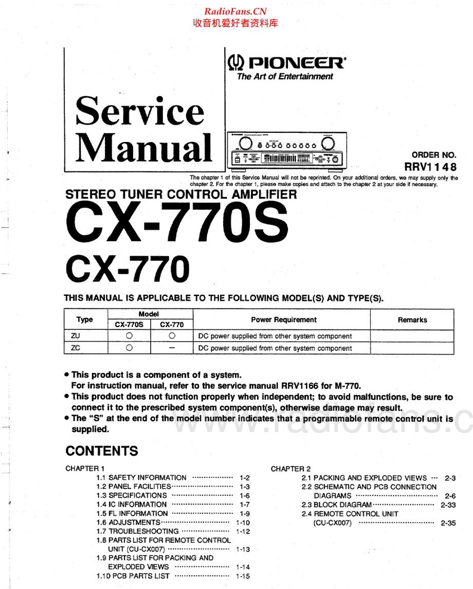 Pioneer-CX770S-rec-sm 维修电路原理图.pdf_第1页