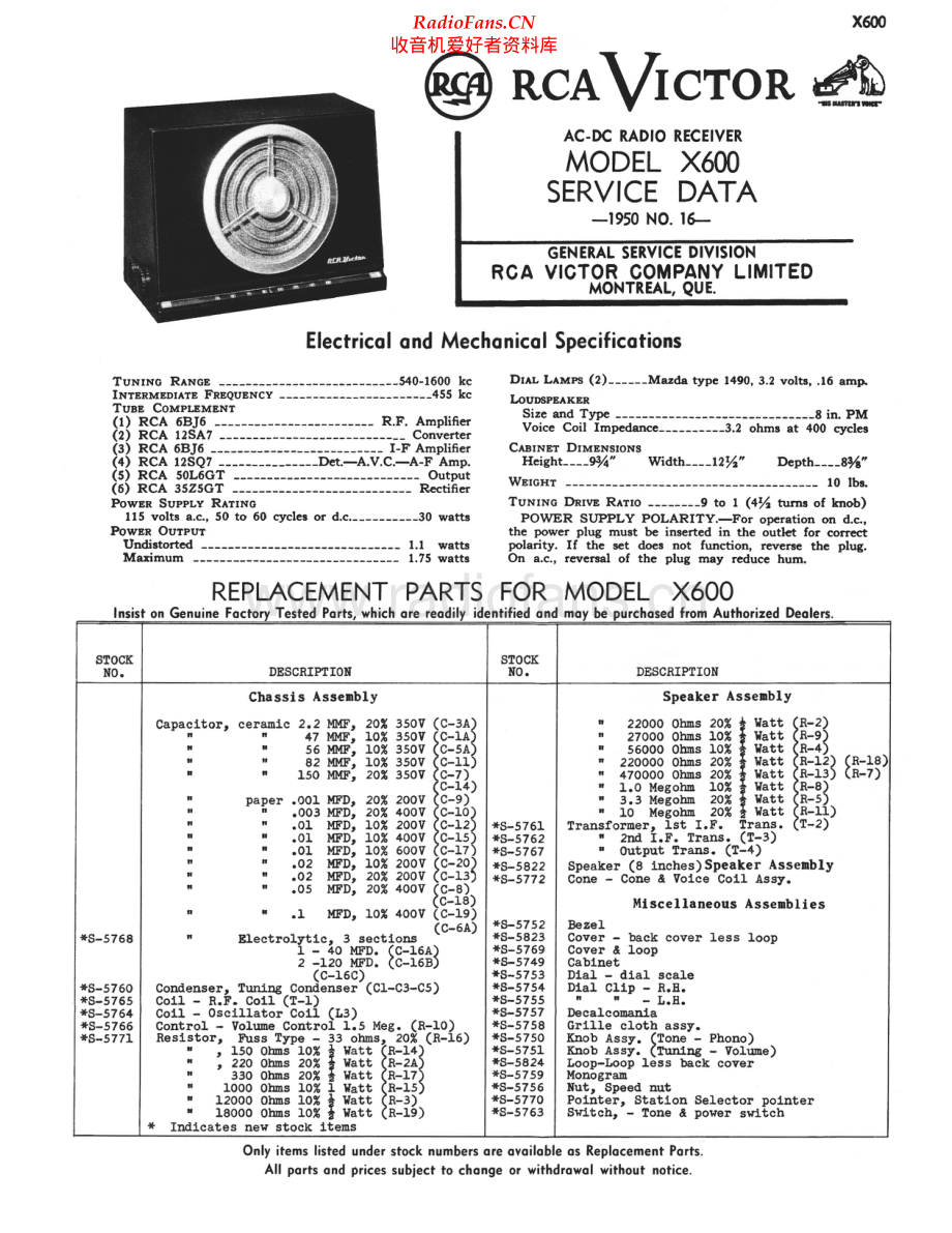 RCA-X600-rec-sm 维修电路原理图.pdf_第1页