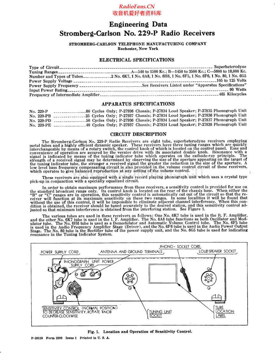 StrombergCarlson-229P-rec-sm 维修电路原理图.pdf_第1页