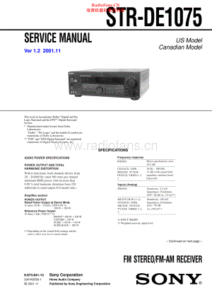 Sony-STRDE1075-rec-sm 维修电路原理图.pdf