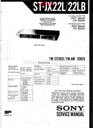 Sony-STJX22L-tun-sm 维修电路原理图.pdf