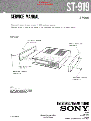 Sony-ST919-tun-sm 维修电路原理图.pdf