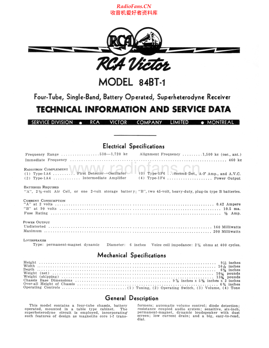 RCA-84BT1-rec-sm 维修电路原理图.pdf_第1页