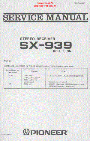 Pioneer-SX939-rec-sm 维修电路原理图.pdf