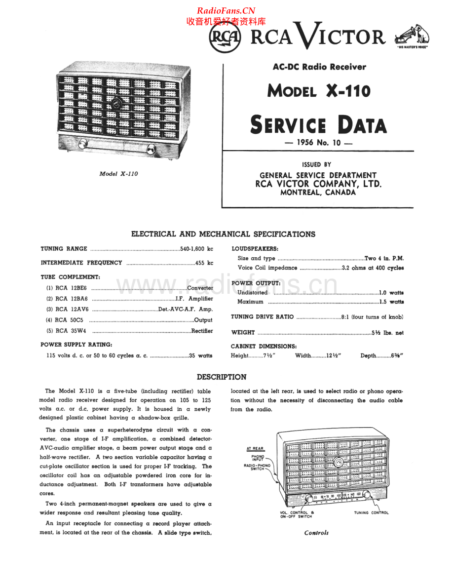RCA-X110-rec-sm 维修电路原理图.pdf_第1页