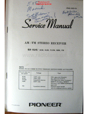 Pioneer-SX525-rec-sm 维修电路原理图.pdf