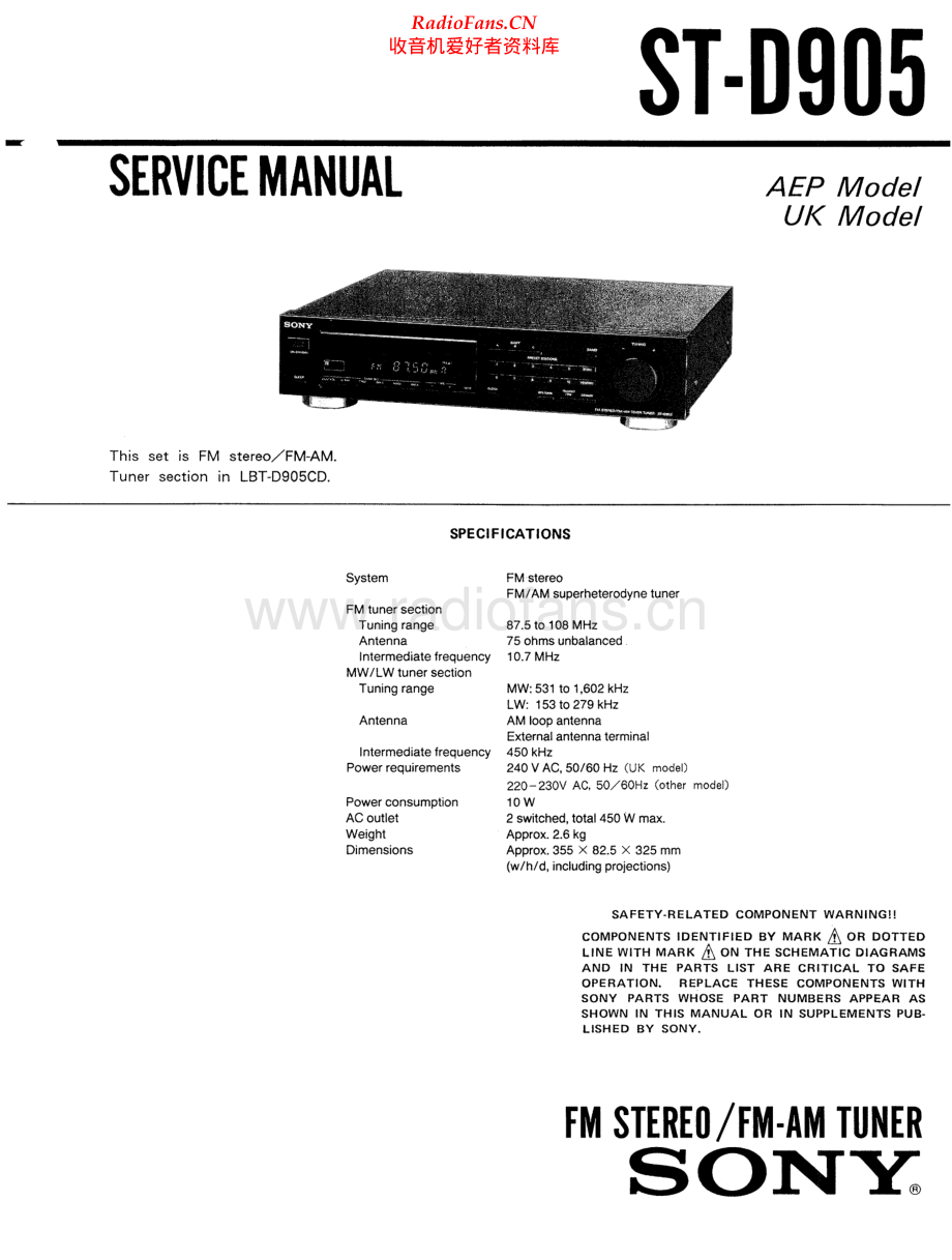 Sony-STD905-tun-sm 维修电路原理图.pdf_第1页