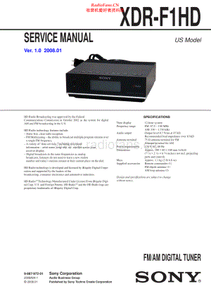 Sony-XDRF1HD-tun-sm 维修电路原理图.pdf