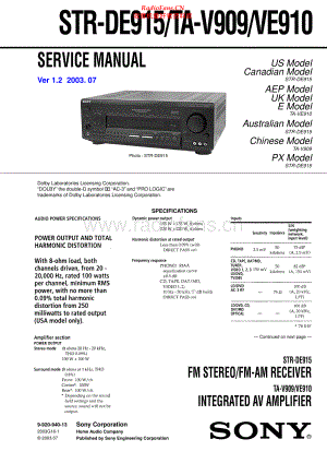 Sony-STRDE915-rec-sm 维修电路原理图.pdf