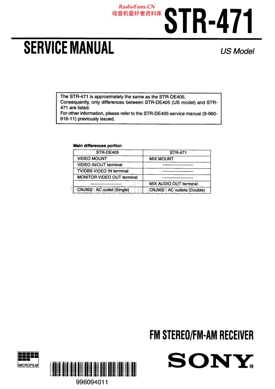 Sony-STR471-rec-sm 维修电路原理图.pdf_第1页