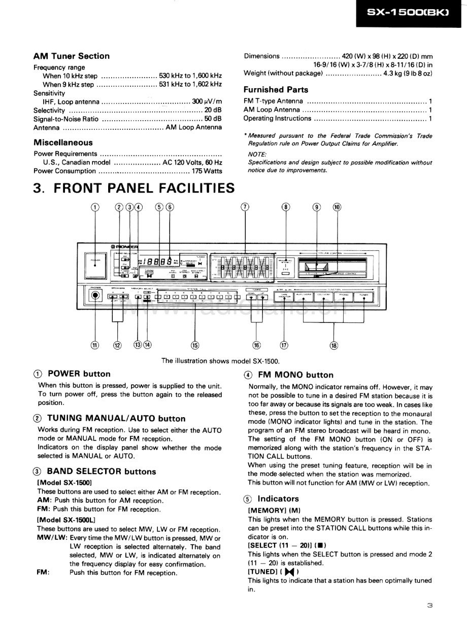 Pioneer-SX1500BK-rec-sm 维修电路原理图.pdf_第3页